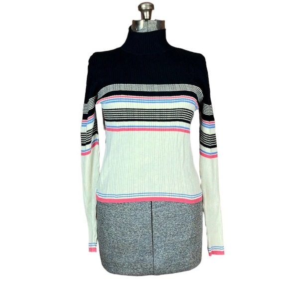 Vintage Tops - Vintage 90s Paris Sport Club stretchy ribbed turtleneck sweater